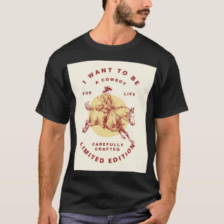 Camiseta T-Shirt Personalizado De Cowboy Preto