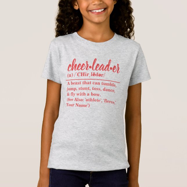Camiseta T-Shirt Personalizado de Definição de Cheerleader (Frente)