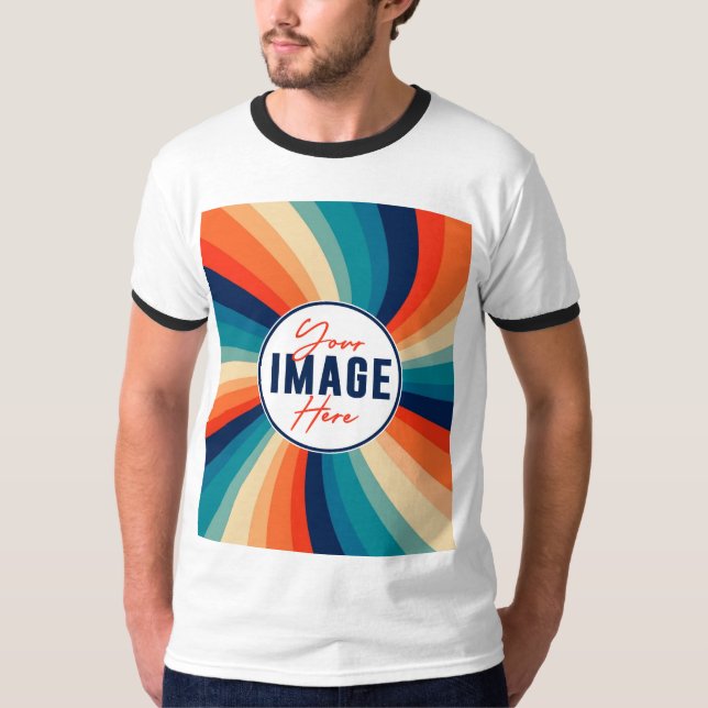 Camiseta T-Shirt Personalizado de Tendência Moderna Foto Bá (Frente)