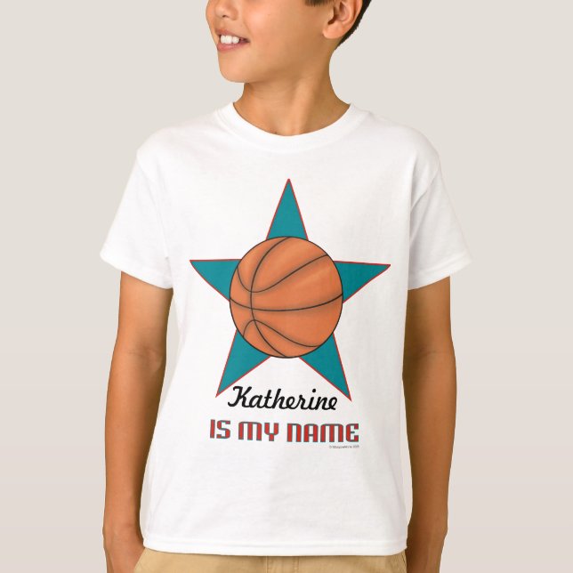 Camiseta T-shirt personalizado do basquetebol da criança (Frente)