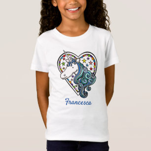 Camiseta T-Shirt Personalizado do Coração do Unicórnio