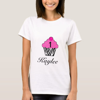 Camiseta T-shirt personalizado do cupcake do aniversário