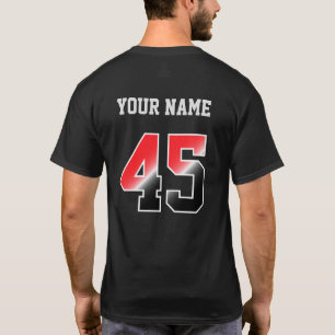 Camiseta T-Shirt Personalizado do Número Vermelho 45