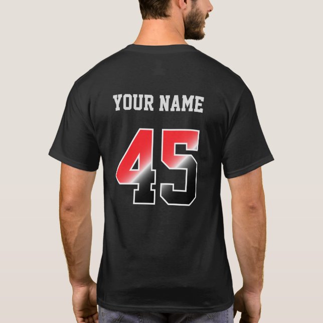 Camiseta T-Shirt Personalizado do Número Vermelho 45 (Verso)