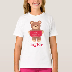 Camiseta T-Shirt Personalizado Do Urso Do dia de os namorad
