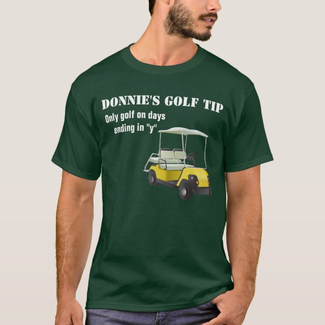 Camiseta T-shirt personalizado do verde do jogador de golfe (Frente)