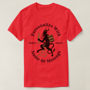 Camiseta T-shirt personalizado do vermelho de Krampus
