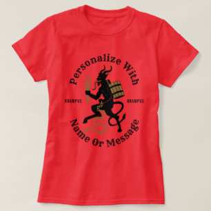 Camiseta T-shirt personalizado do vermelho de Krampus