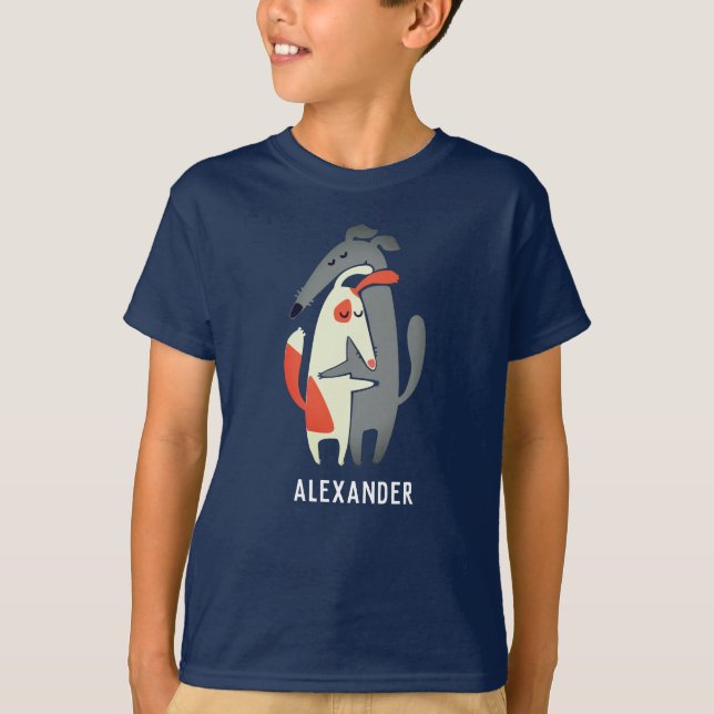 Camiseta T-Shirt Personalizado para Crianças Galgo e Podenc (Frente)