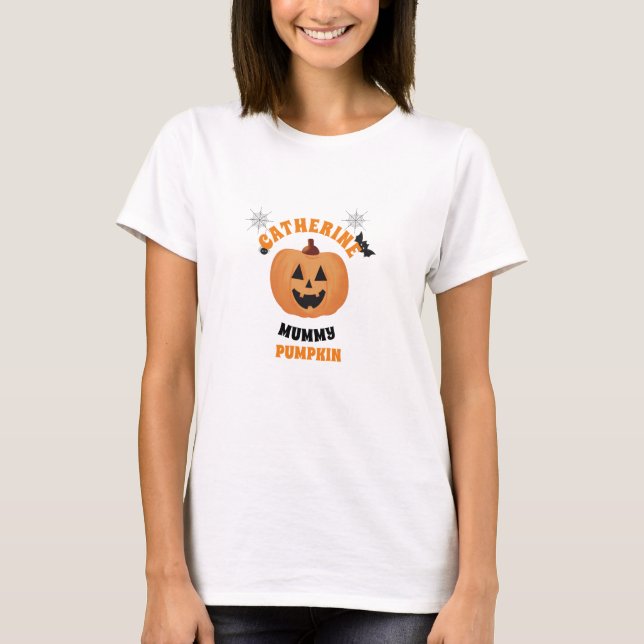 Camiseta T-Shirt Personalizado para Mamães e Mim Halloween (Frente)