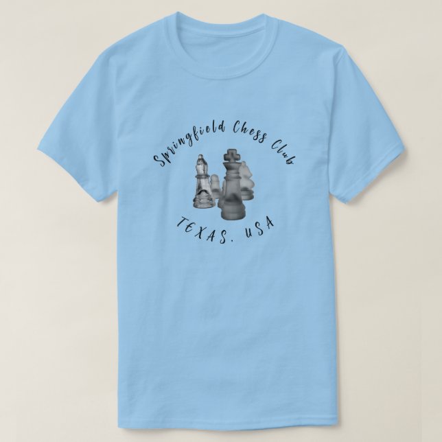 Camiseta T-Shirt personalizado para um clube de xadrez (Frente do Design)