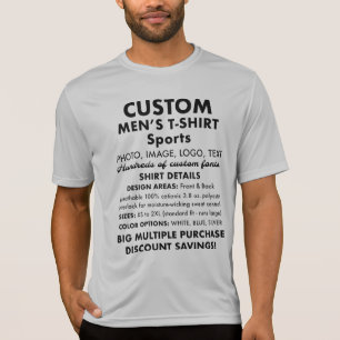 Camiseta T-Shirt Personalizado Personalizado/Esportivo