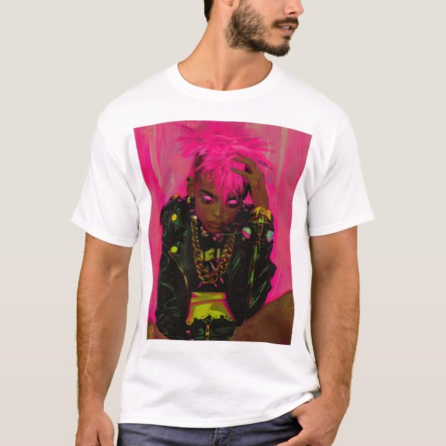Camiseta T-Shirt Personalizado Rosa-Rosa-Rosa Fundido com A (Frente)