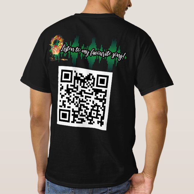 Camiseta T-Shirt personalizável (auscultadores) (Verso)