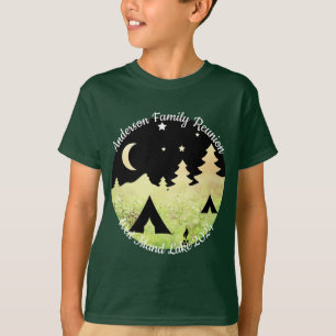 Camiseta T-Shirt personalizável de cena de acampamento de r