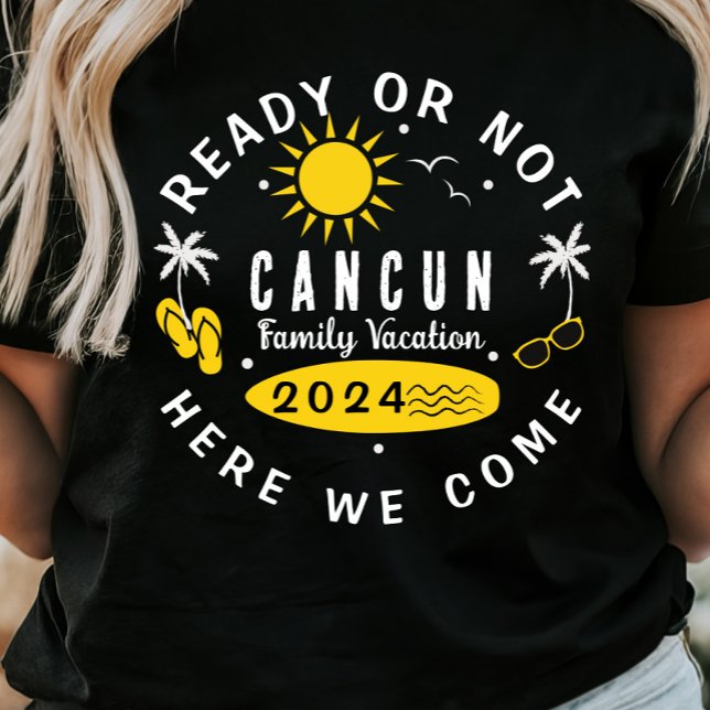 Camiseta T-shirt personalizável de férias da família (Cancun Family Vacation 2024 T-shirt)
