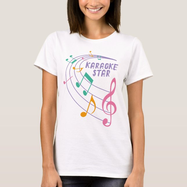 Camiseta T-Shirt personalizável do Karaoke Music Star (Frente)