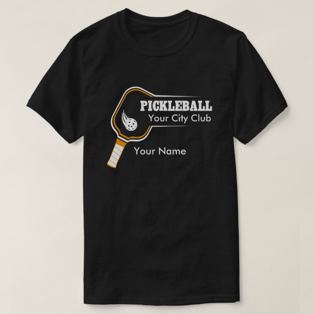 Camiseta T-shirt personalizável do Pickleball Blue Club B (Frente do Design)
