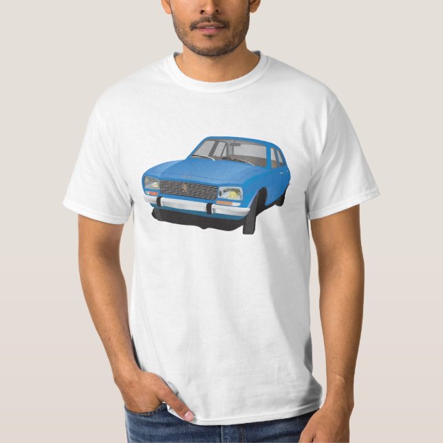 Camiseta t-shirt Peugeot 504 (azul) (Frente)