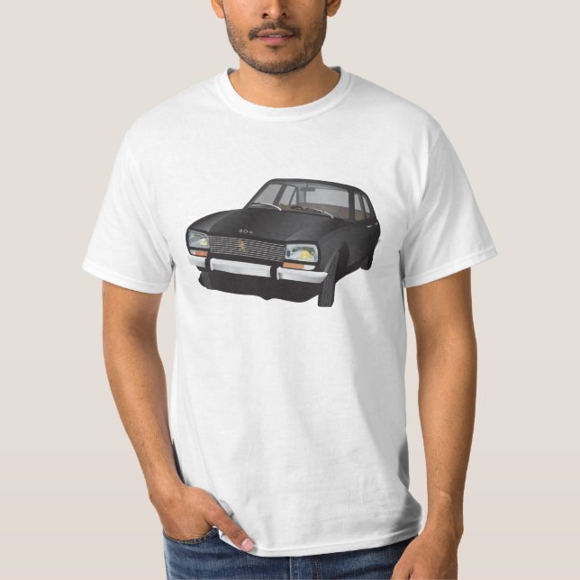 Camiseta t-shirt Peugeot 504 (preto) (Frente)