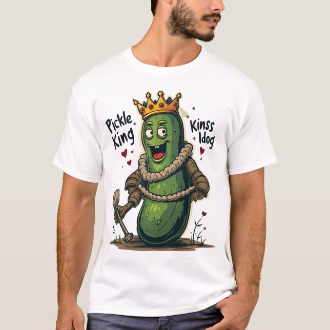 Camiseta t-shirt Pickle King - Engraçado Cartoon Pickle Roy (Frente)