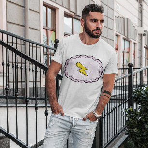 Camiseta T-Shirt Pink Cloud Yellow Lightning