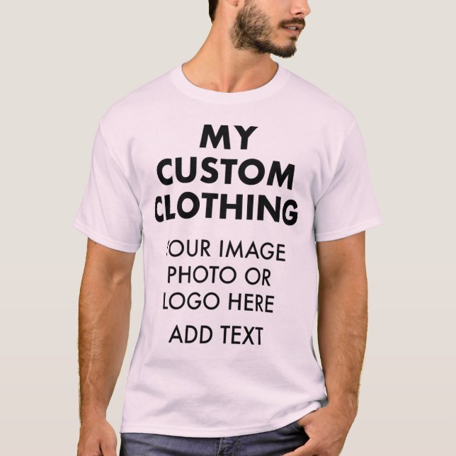 Camiseta T-SHIRT PINK PALE DE HOMENS Personalizado (Frente)