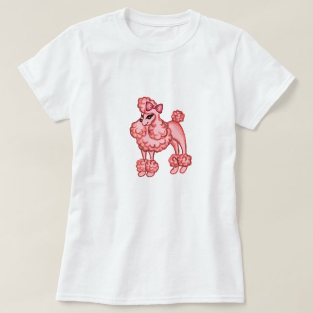 Camiseta T-Shirt Pink Poodle (Frente do Design)