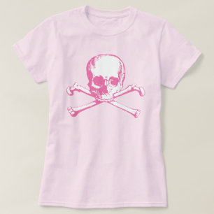 Camiseta T-Shirt Pink Skull E Crossbones