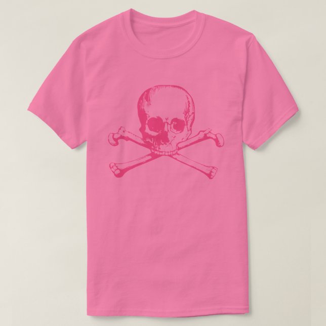 Camiseta T-Shirt Pink Skull E Crossbones (Frente do Design)