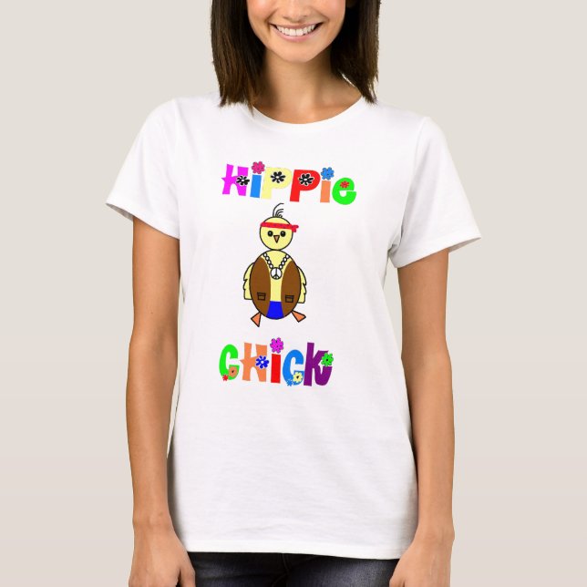 Camiseta T-Shirt Pintinho de Hippie (Frente)