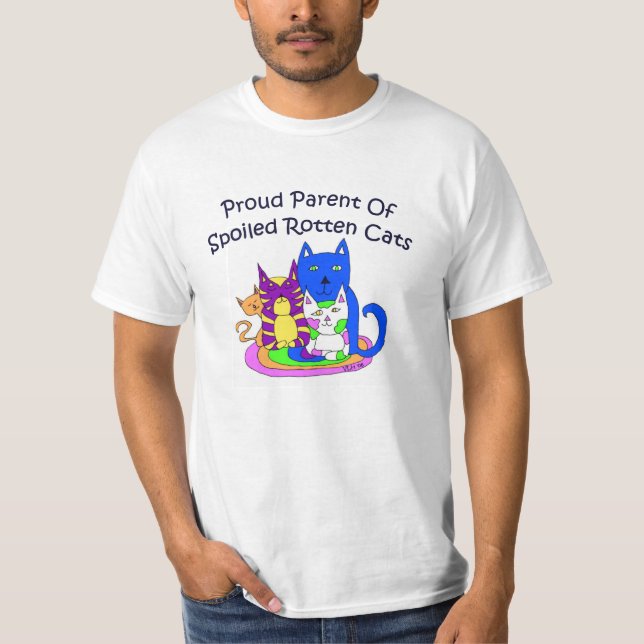 Camiseta T-shirt podre estragado dos gatos (Frente)