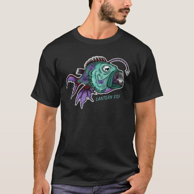 Camiseta T-shirt Poisson Lanterne Couleur Homme (Frente)