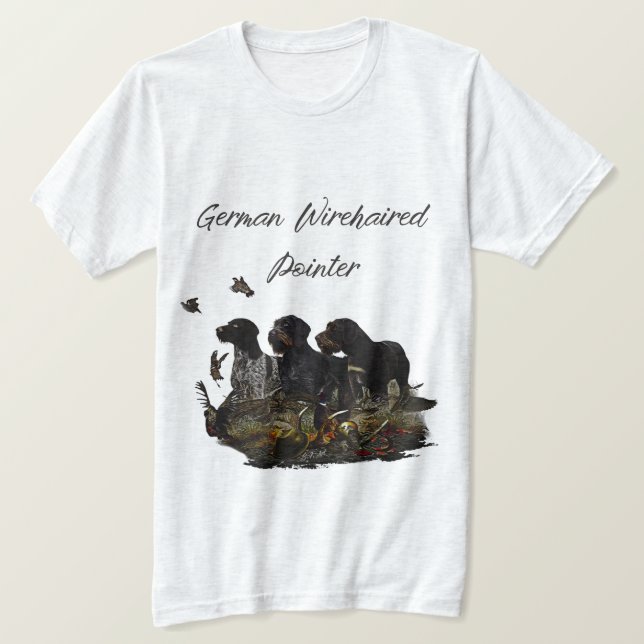 Camiseta T-Shirt Ponteiro Wirehaired Alemão (Frente do Design)