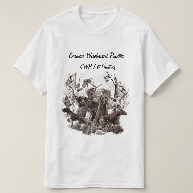 Camiseta T-Shirt Ponteiro Wirehaired Alemão (Frente do Design)
