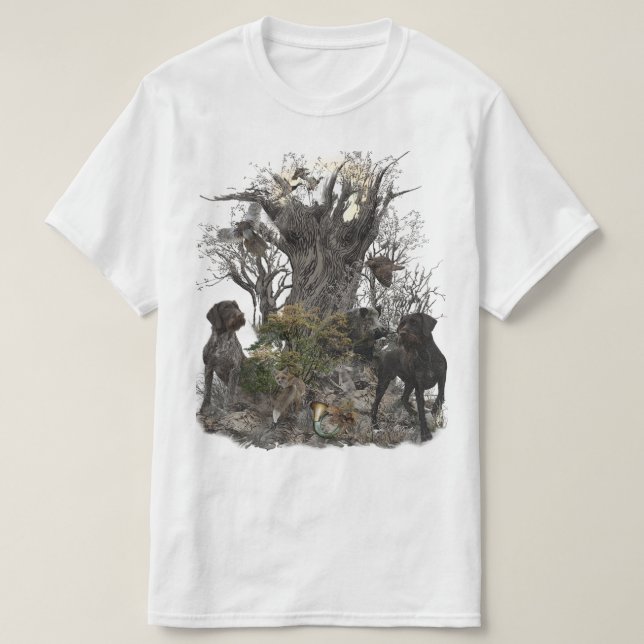 Camiseta T-Shirt Ponteiro Wirehaired Alemão (Frente do Design)