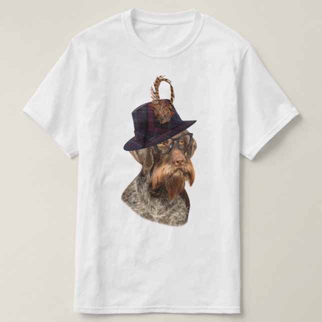 Camiseta T-Shirt Ponteiro Wirehaired Alemão (Frente do Design)