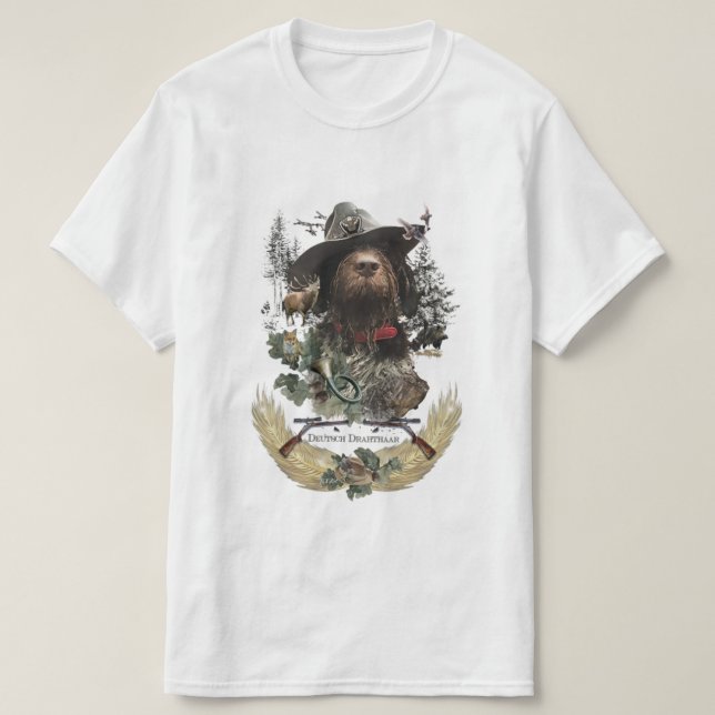 Camiseta T-Shirt Ponteiro Wirehaired Alemão (Frente do Design)