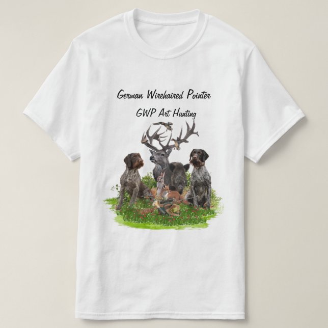 Camiseta T-Shirt Ponteiro Wirehaired Alemão (Frente do Design)