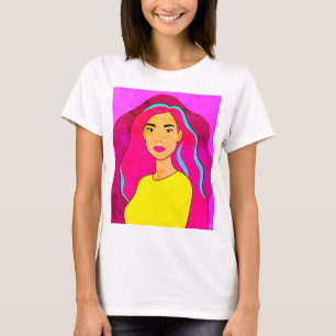 Camiseta T-Shirt pop   Teto Gráfico Retroativo Colorido