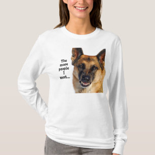 Camiseta T-shirt por muito tempo Sleeved do german shepherd