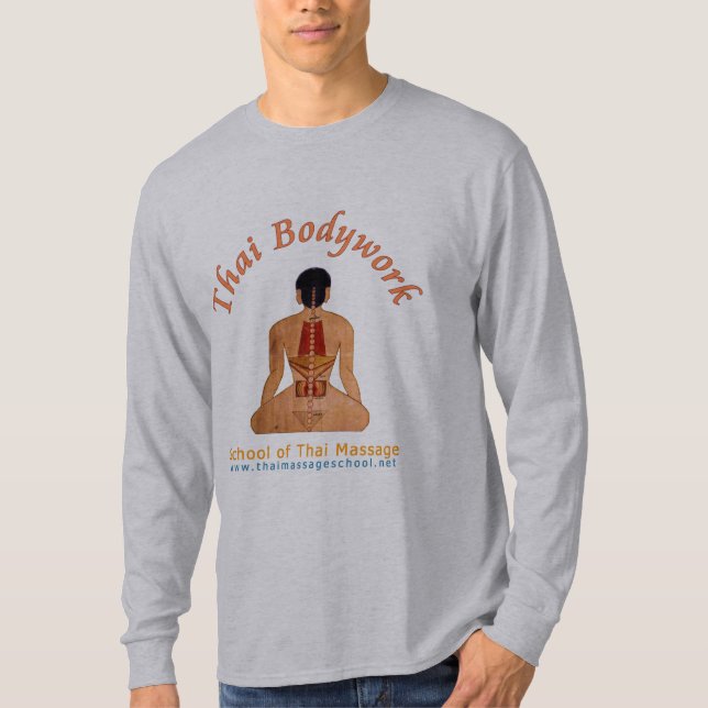 Camiseta T-shirt por muito tempo sleeved tailandês do verde (Frente)