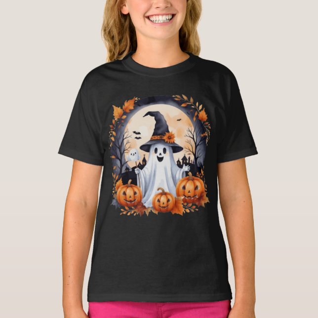 Camiseta T-shirt pour femmes: Halloween fantôme (Frente)
