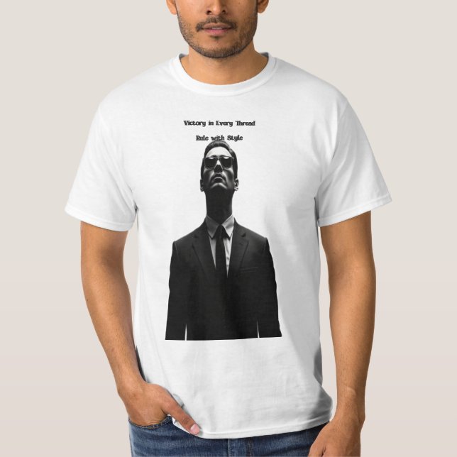 Camiseta T-Shirt Premium Black Suit Man - Mistério Elegante (Frente)