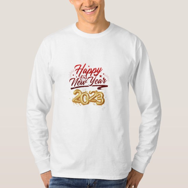 Camiseta T-Shirt Premium com feliz ano novo (Frente)