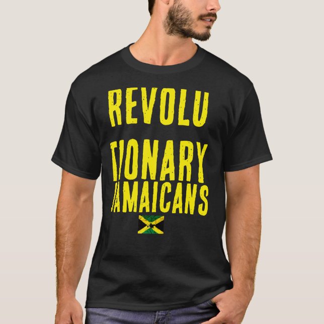 Camiseta T-Shirt preto básico JAMAICANO REVOLUCIONÁRIO (Frente)