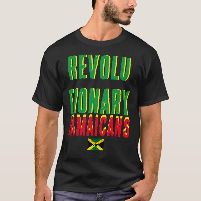 Camiseta T-Shirt preto básico JAMAICANO REVOLUCIONÁRIO (Frente)
