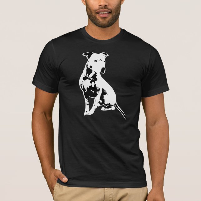 Camiseta T-shirt preto & branco de Pitbull (Frente)