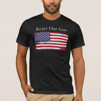 Camiseta T-shirt preto com bandeira e restaurado nosso Gov