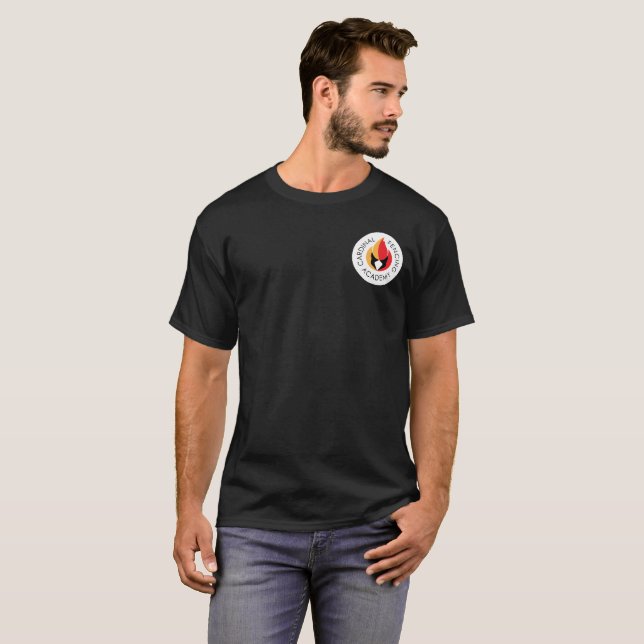 Camiseta T-shirt preto com logotipo do CFA (Frente Completa)